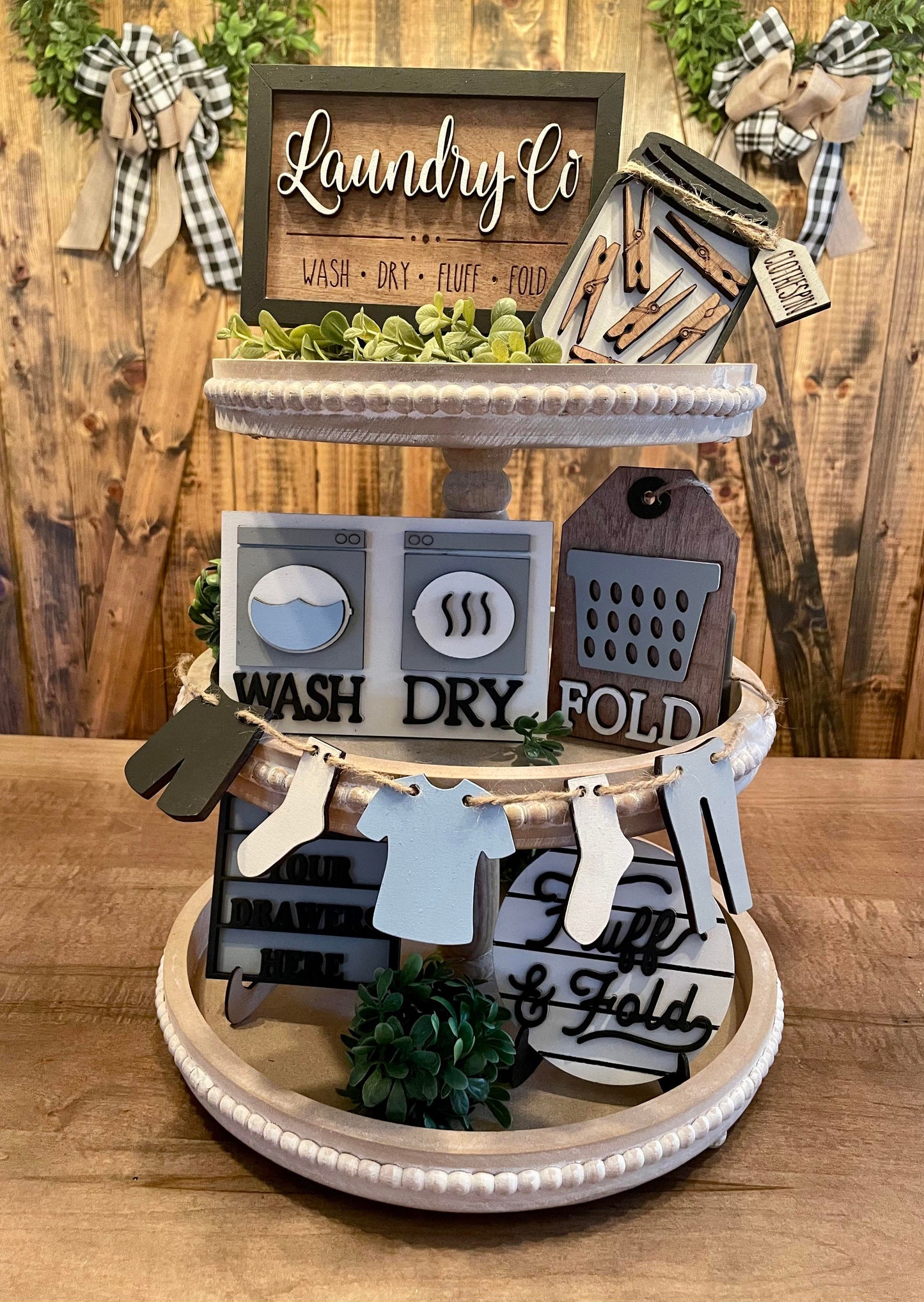 3D Tiered Tray Decor - Laundry