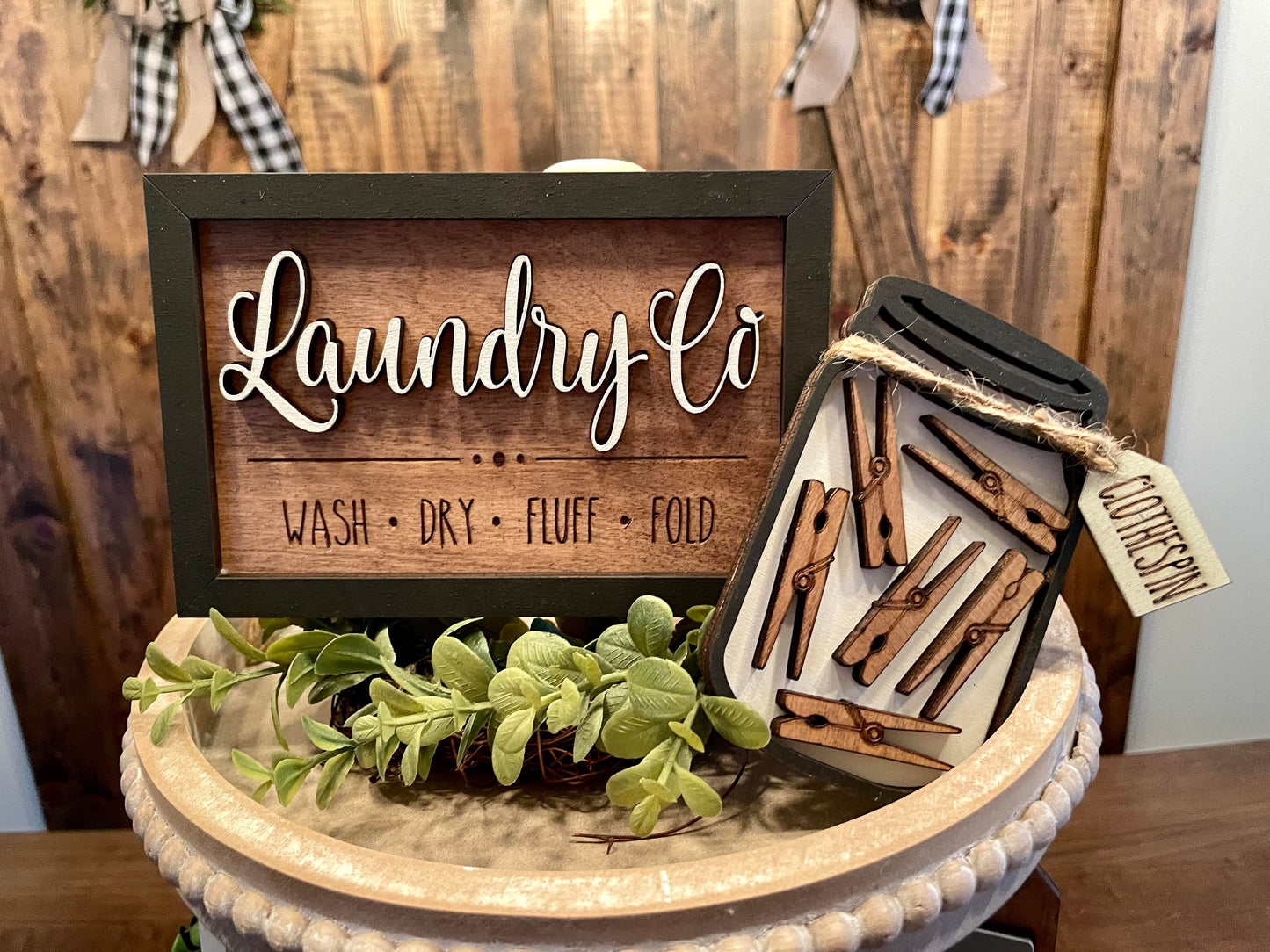 3D Tiered Tray Decor - Laundry