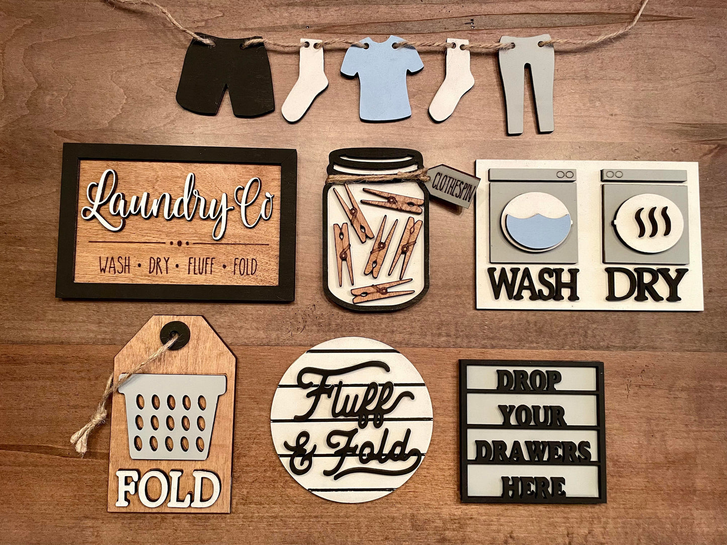3D Tiered Tray Decor - Laundry