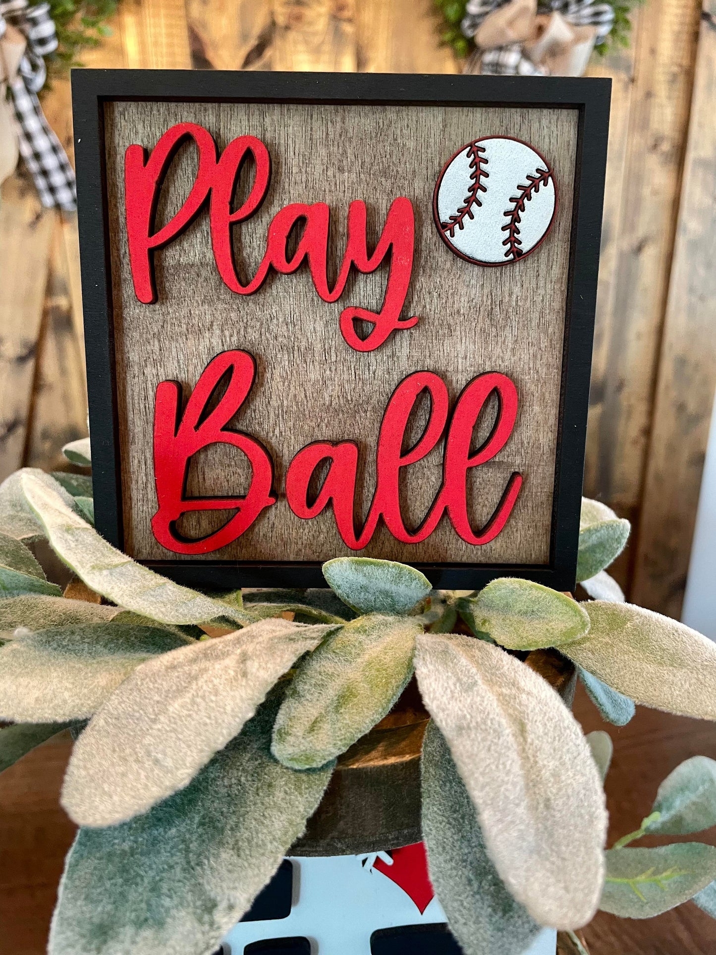 3D Tiered Tray Decor - Baseball - Take me out to the Ballgame