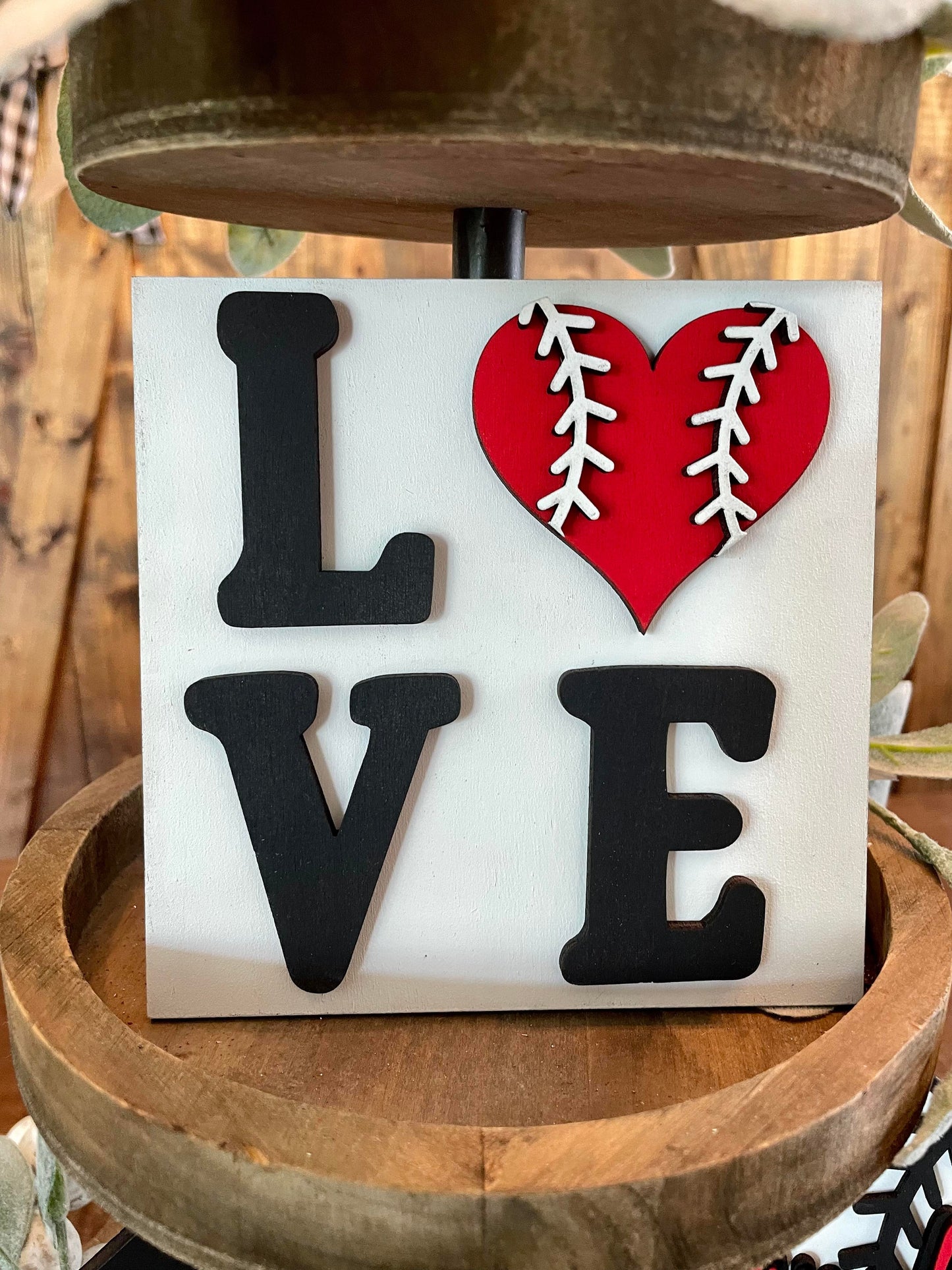 3D Tiered Tray Decor - Baseball - Take me out to the Ballgame