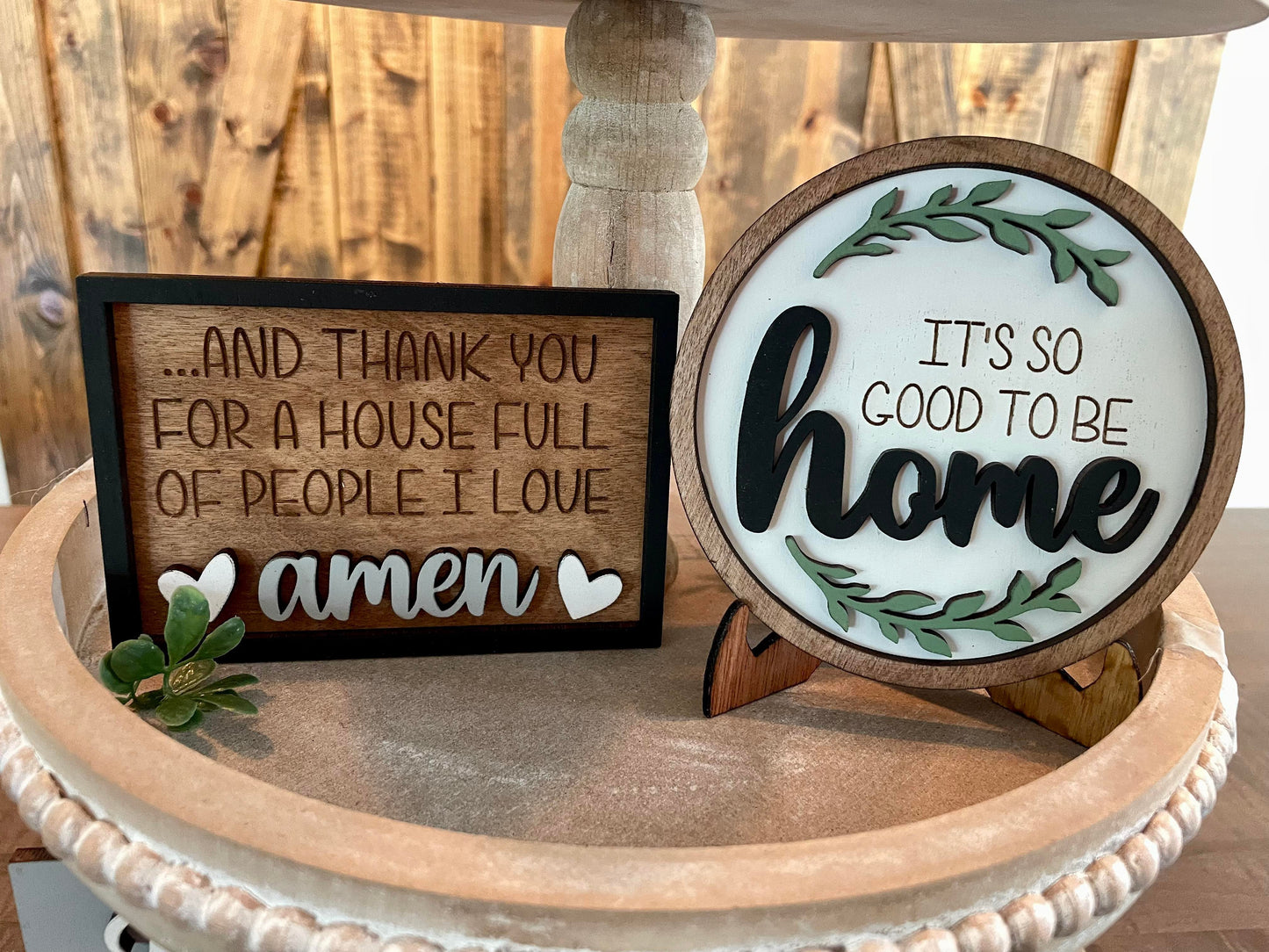 3D Tiered Tray Decor - Family Home