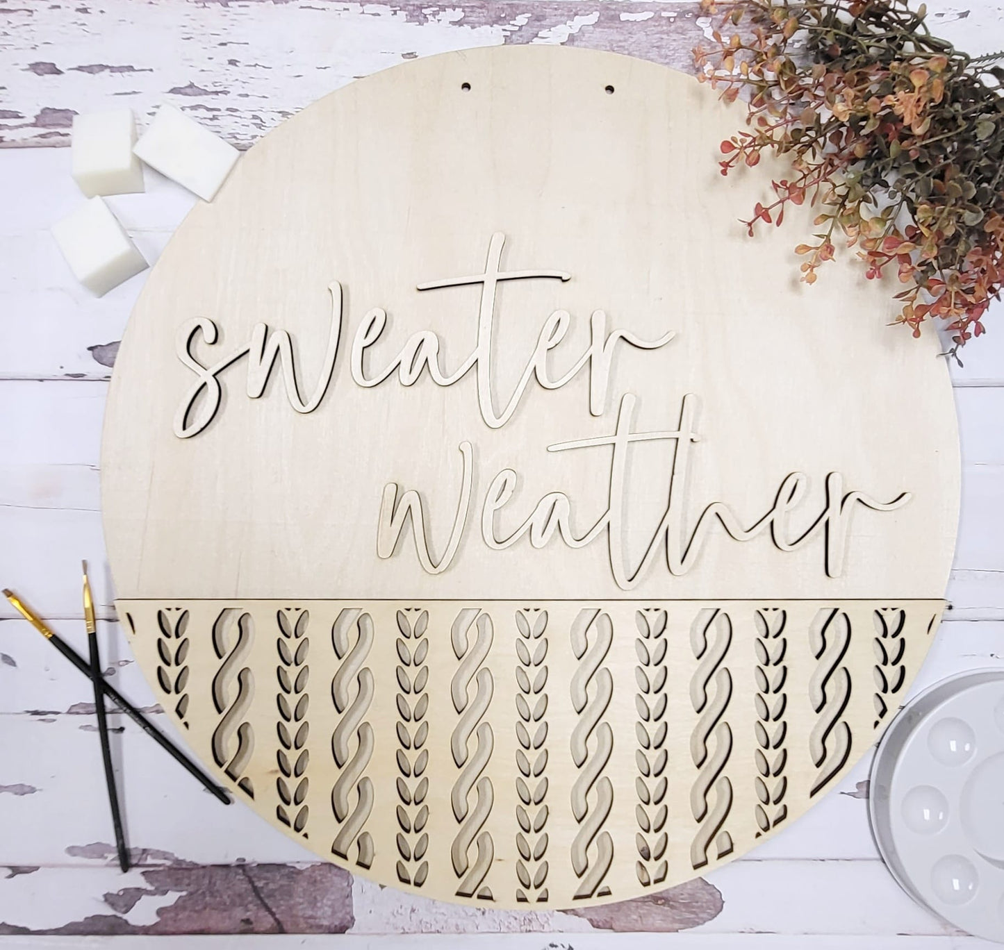 3D Door hanger - Sweater Weather split sweater design