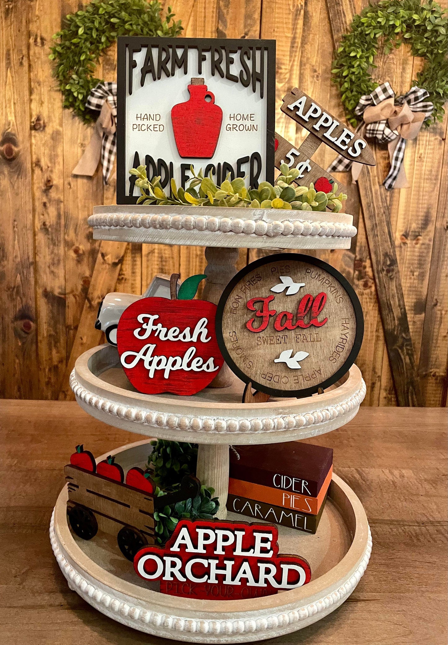 3D Tiered Tray Decor - Apple Orchard