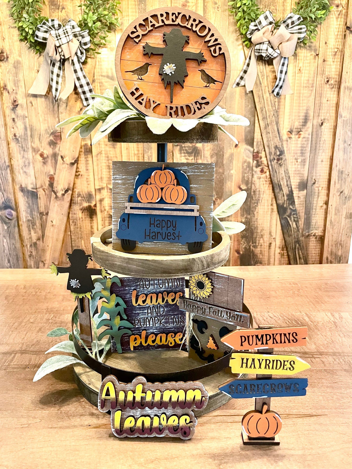 3D Tiered Tray Decor - Happy Harvest Scarecrow