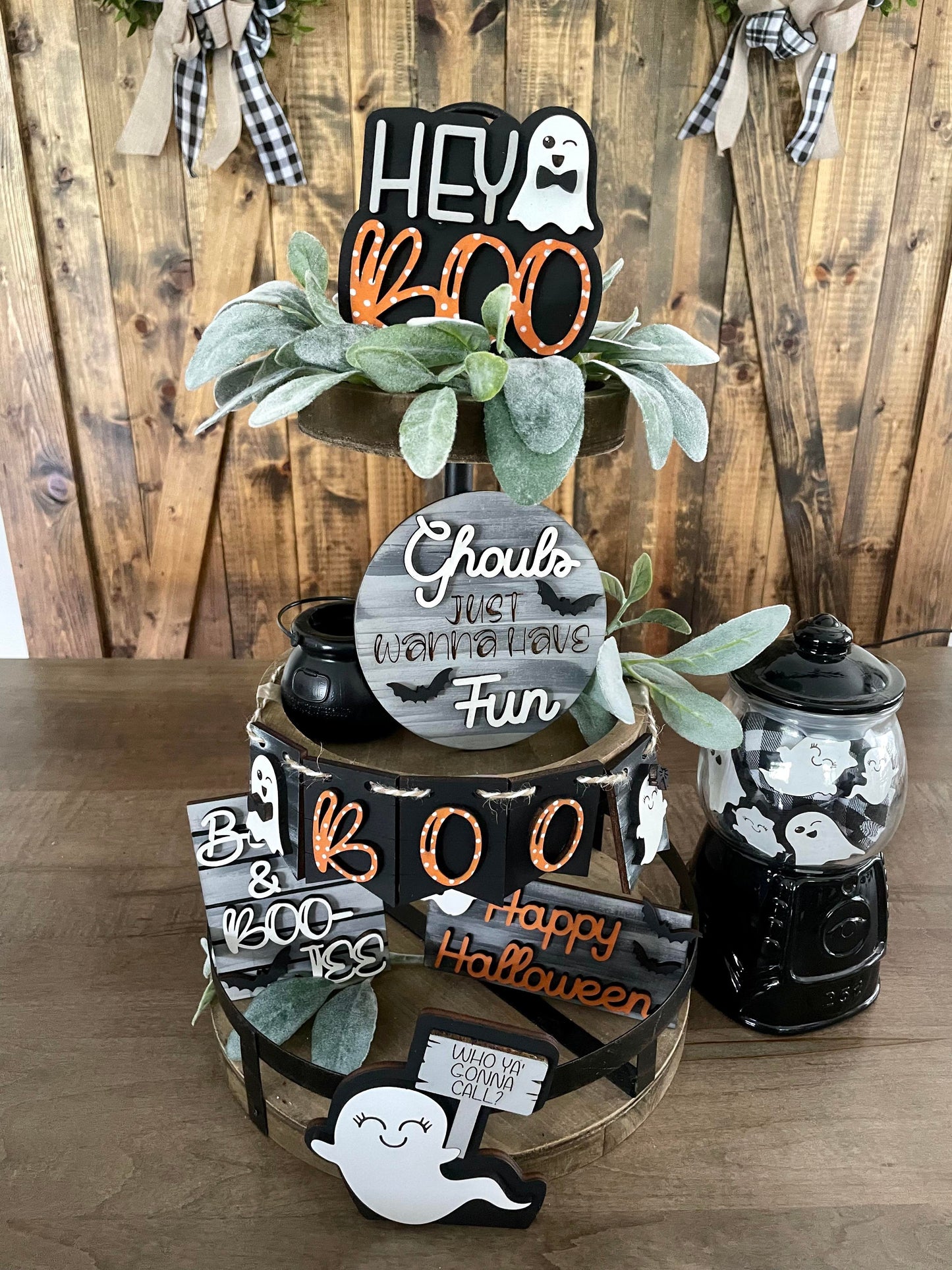 3D Tiered Tray Decor - Hey Boo