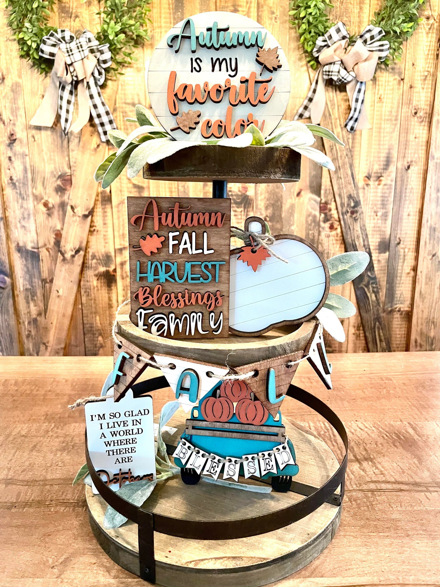 3D Tiered Tray Decor - Autumn Blessing