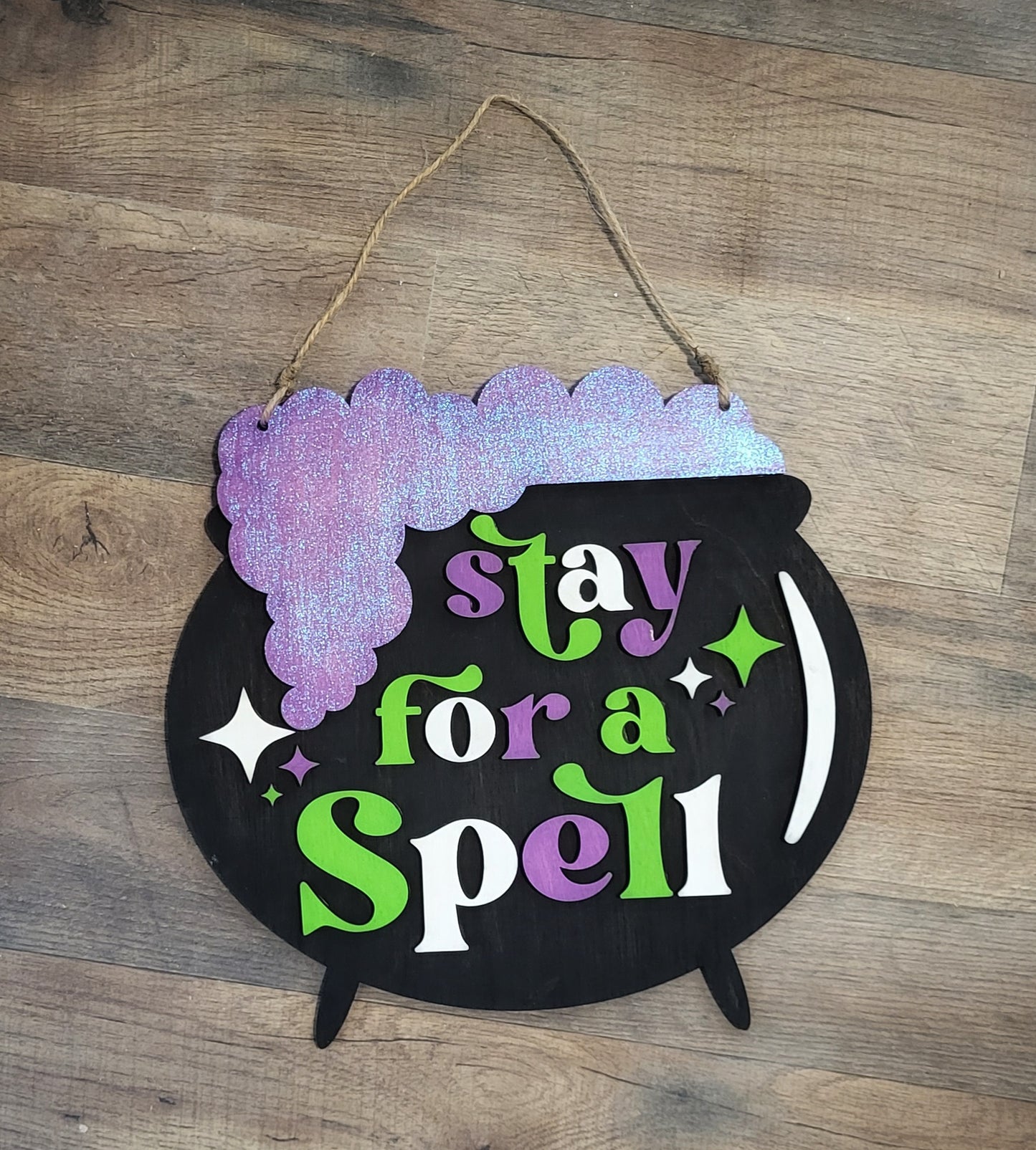 3D Door hanger - Stay for a spell