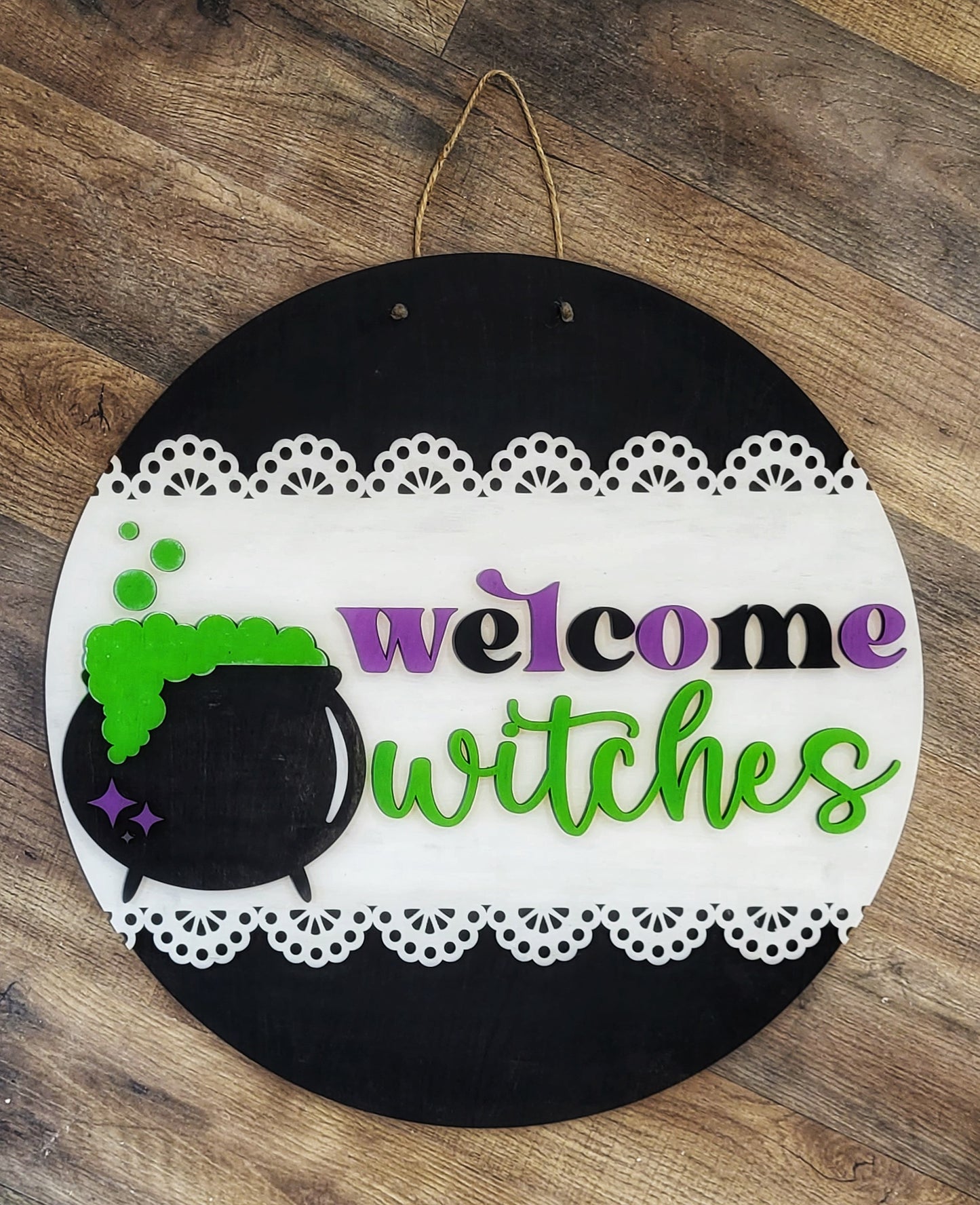 3D Door hanger - Welcome witches