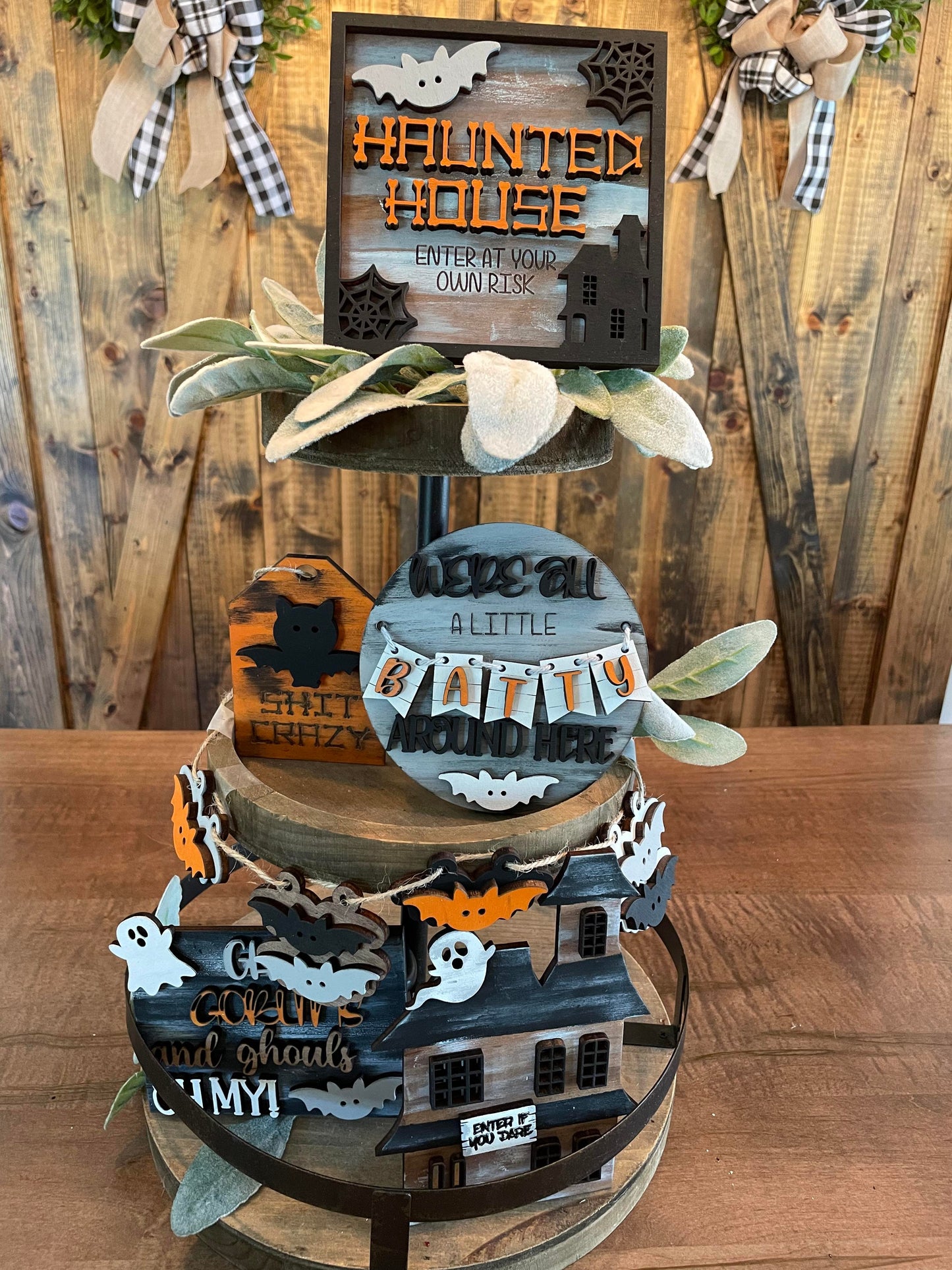 3D Tiered Tray Decor - Haunted House