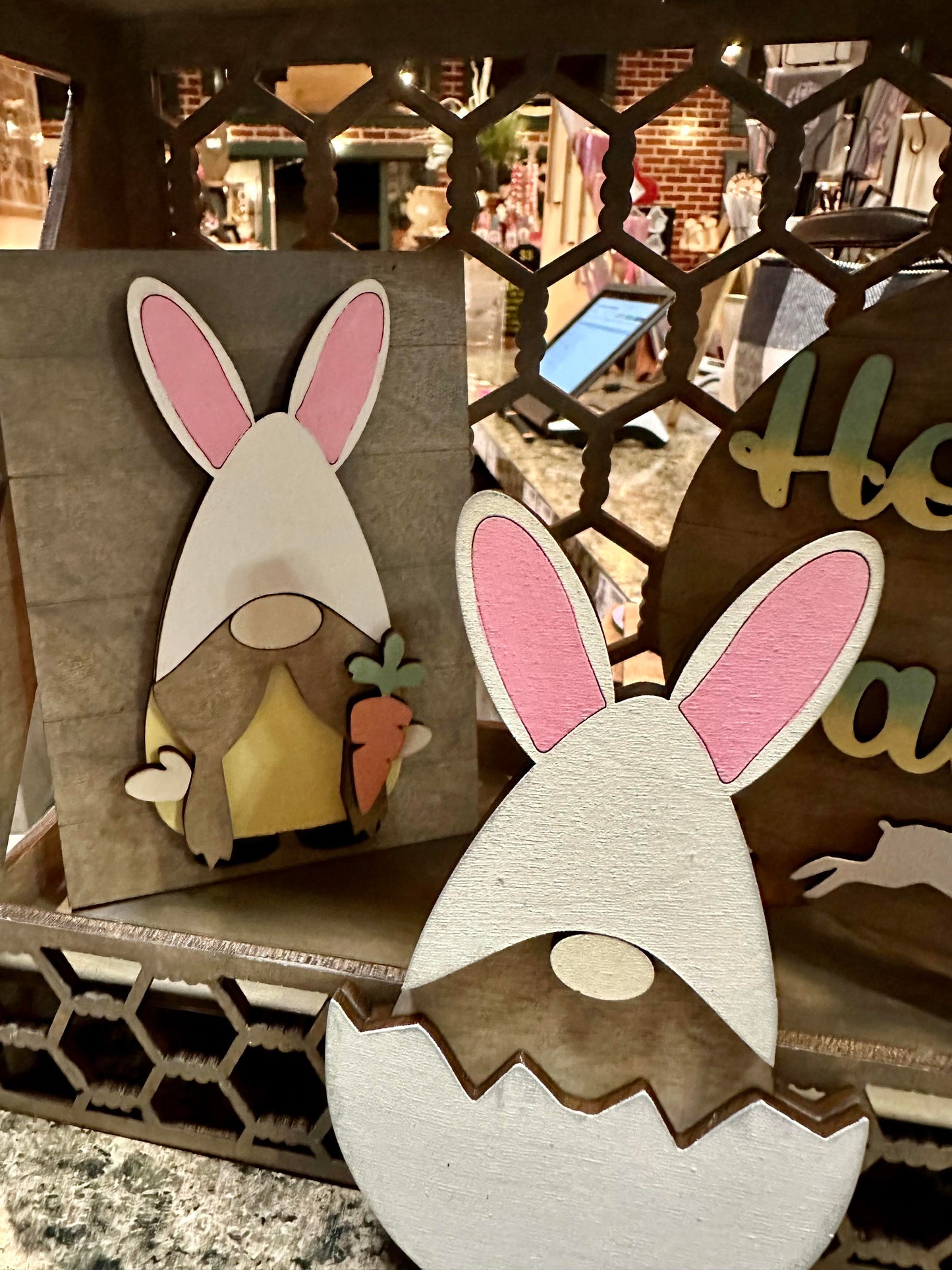 3D Tiered Tray Decor - Happy Easter Gnomes