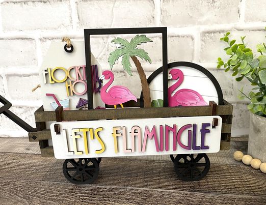 3d Interchangeable Wagon INSERTS - Summer and Patriotic
