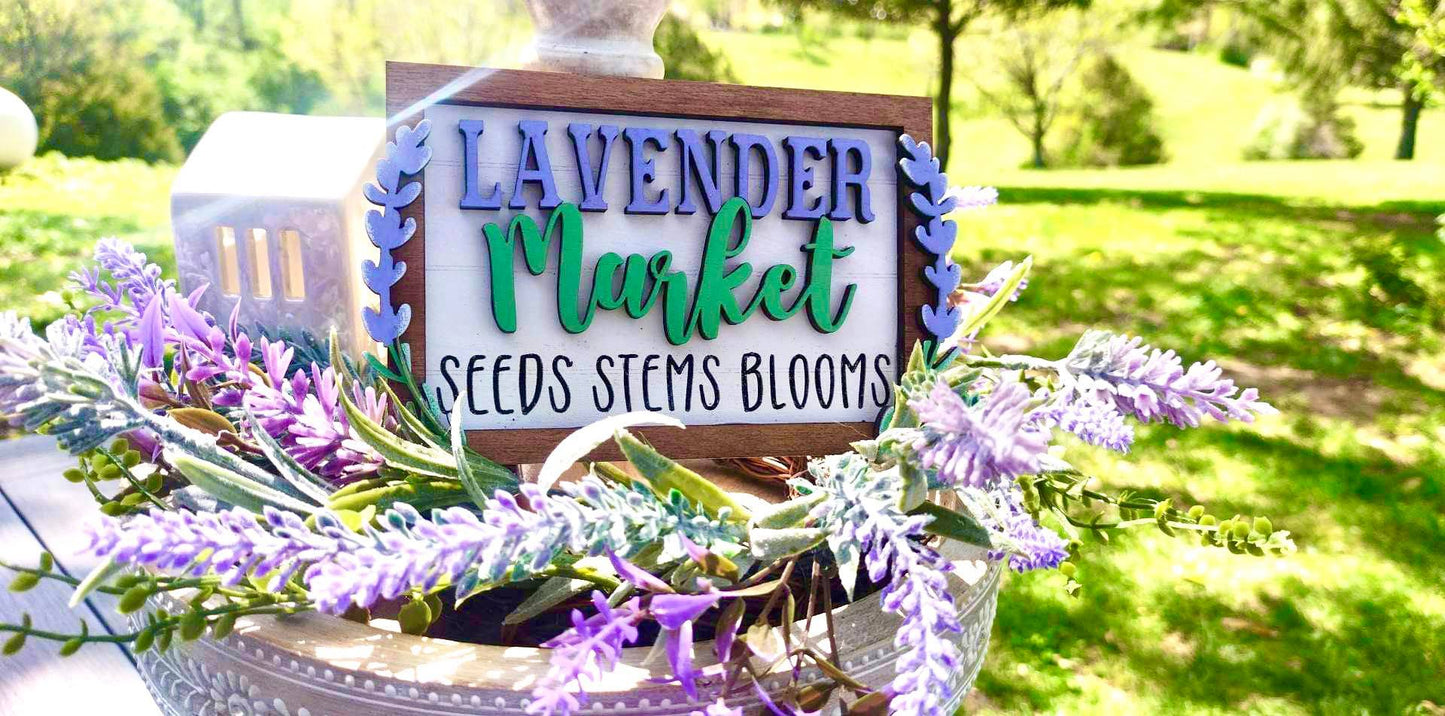 3D Tiered Tray Decor - Lavender