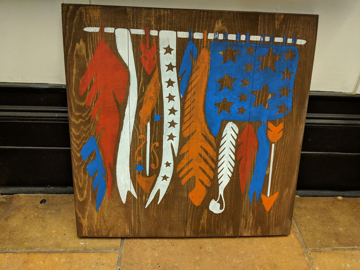 Flag with arrows