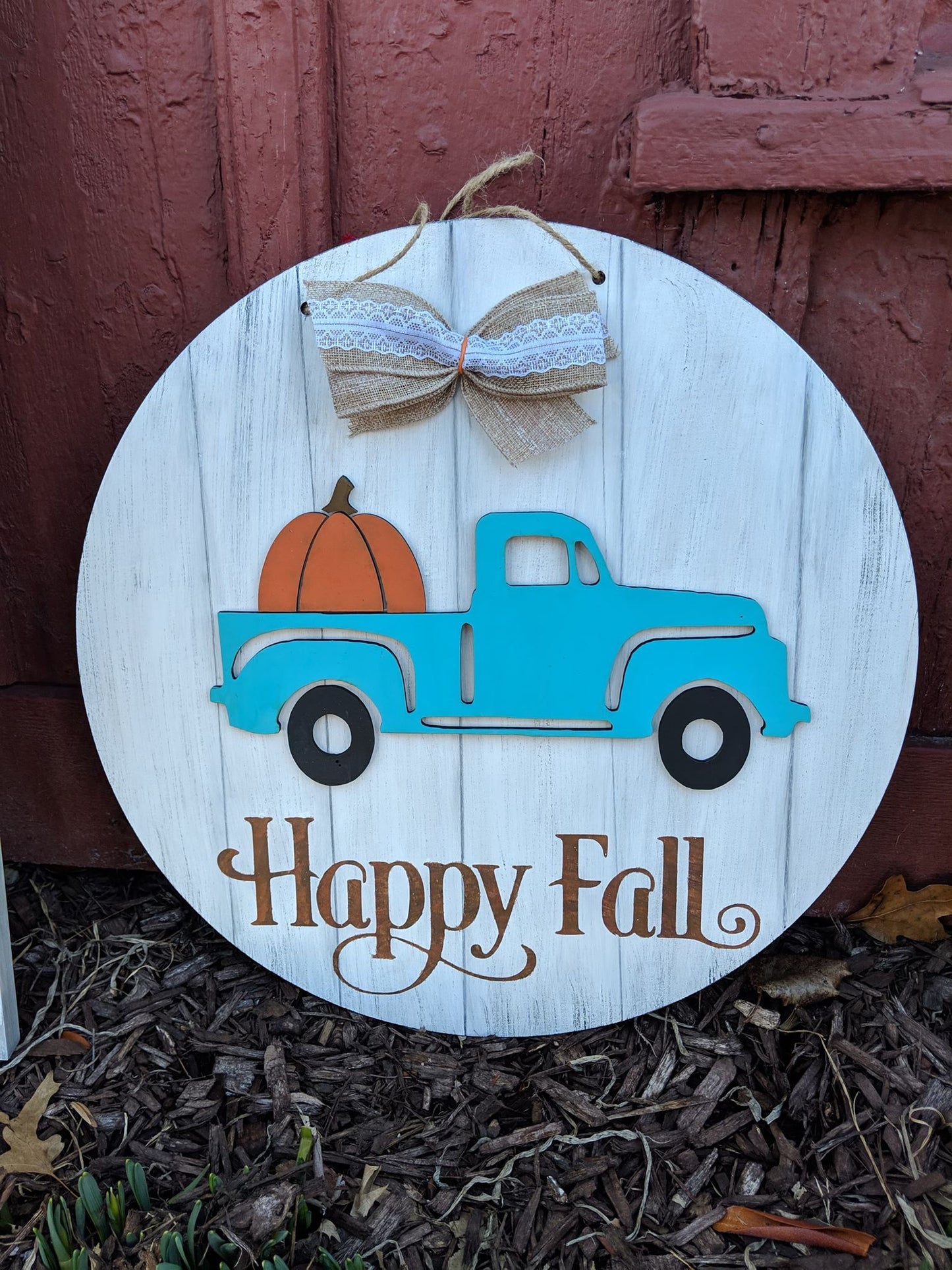Door hanger Reversible truck - Fall and Christmas