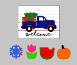 3D Seasonal interchangeable Welcome Truck 14x17