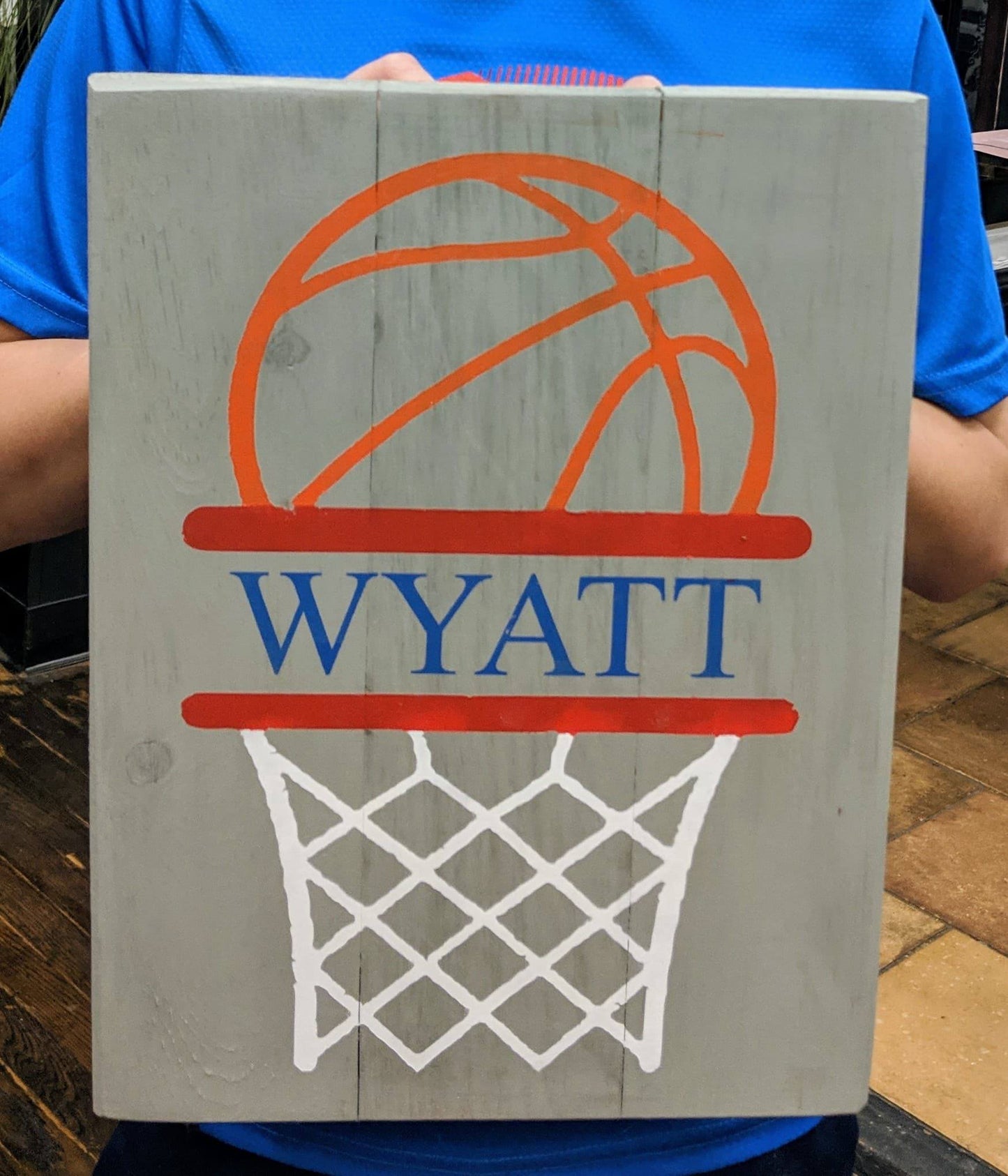 Basketball-hoop with name