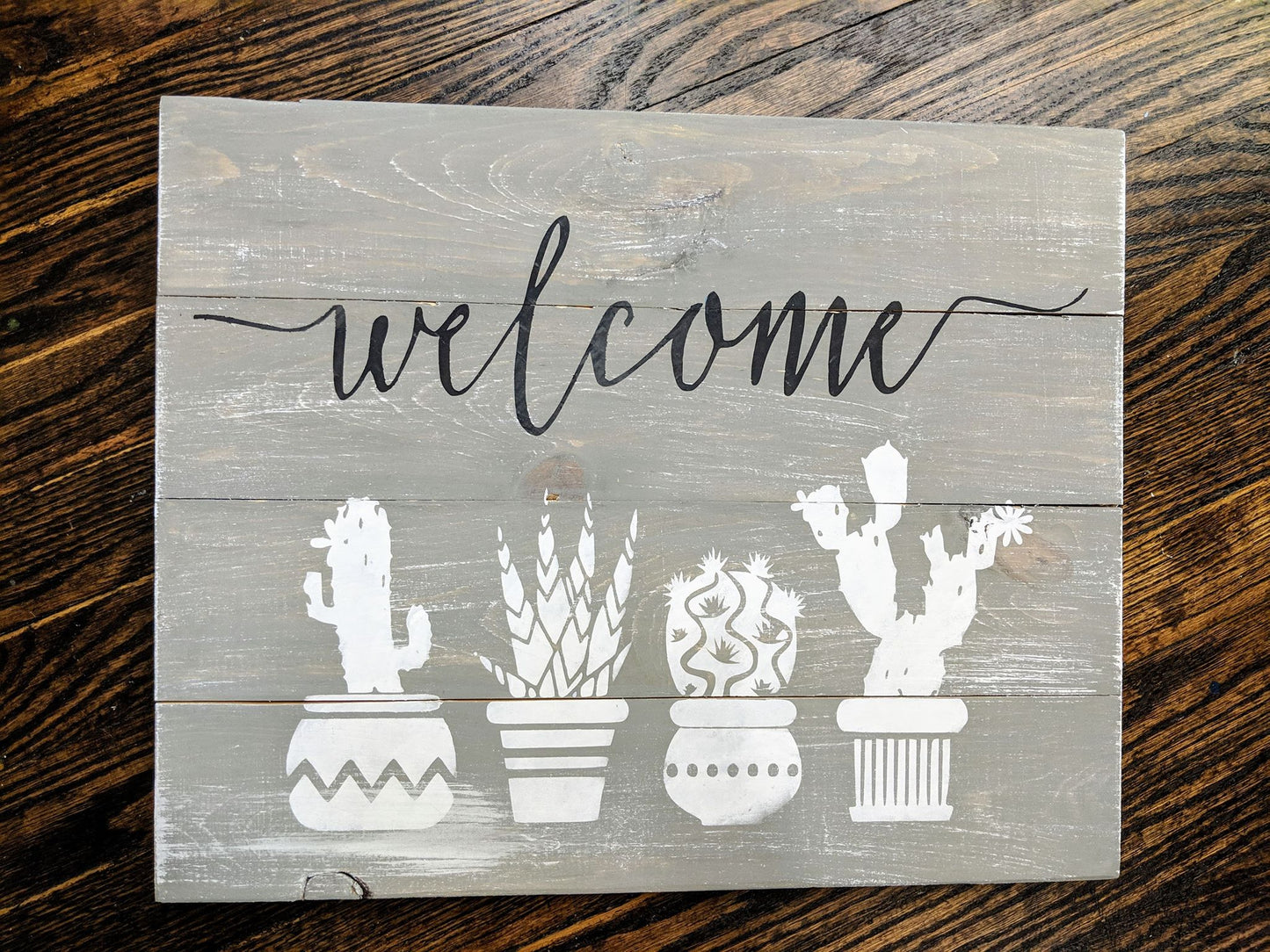 Welcome with cactus
