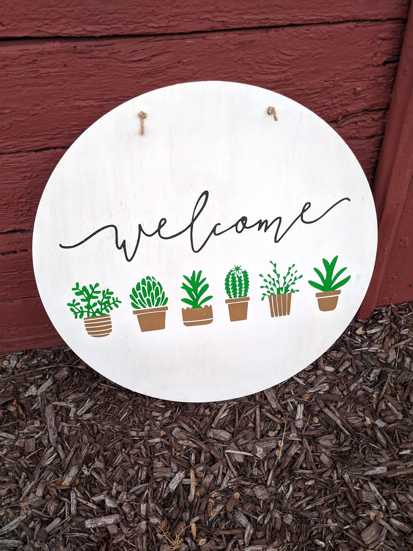 Door hanger Welcome with Cactus