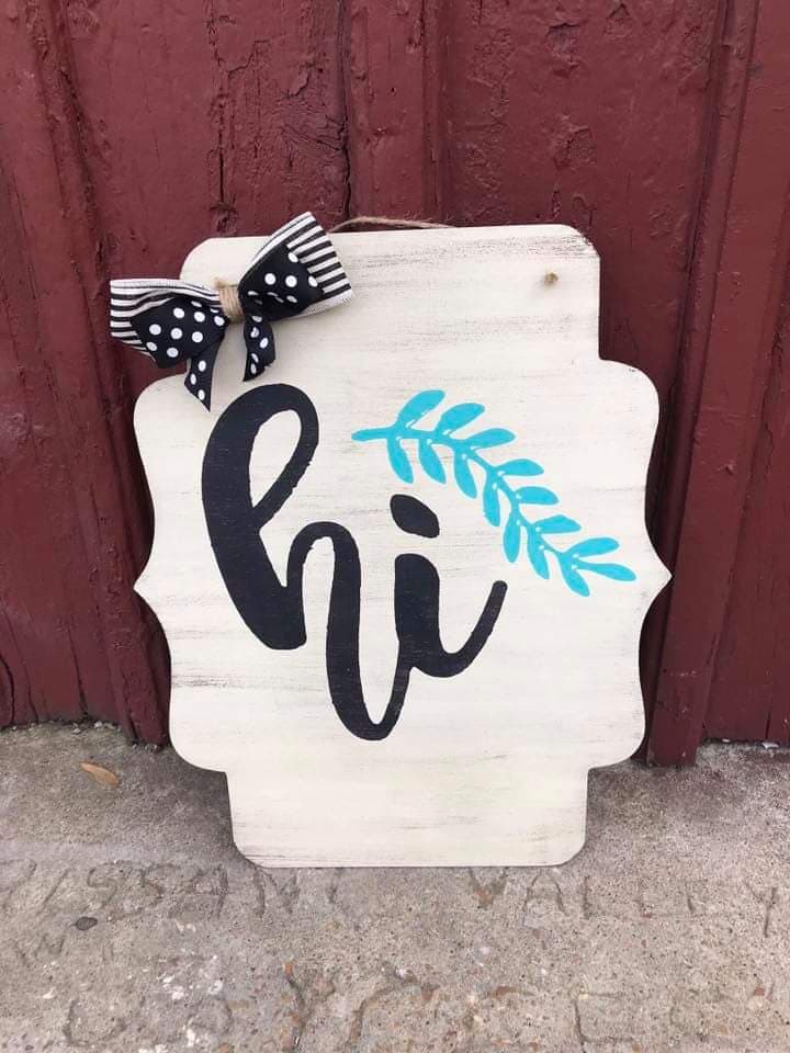 Door hanger Hi with leaf