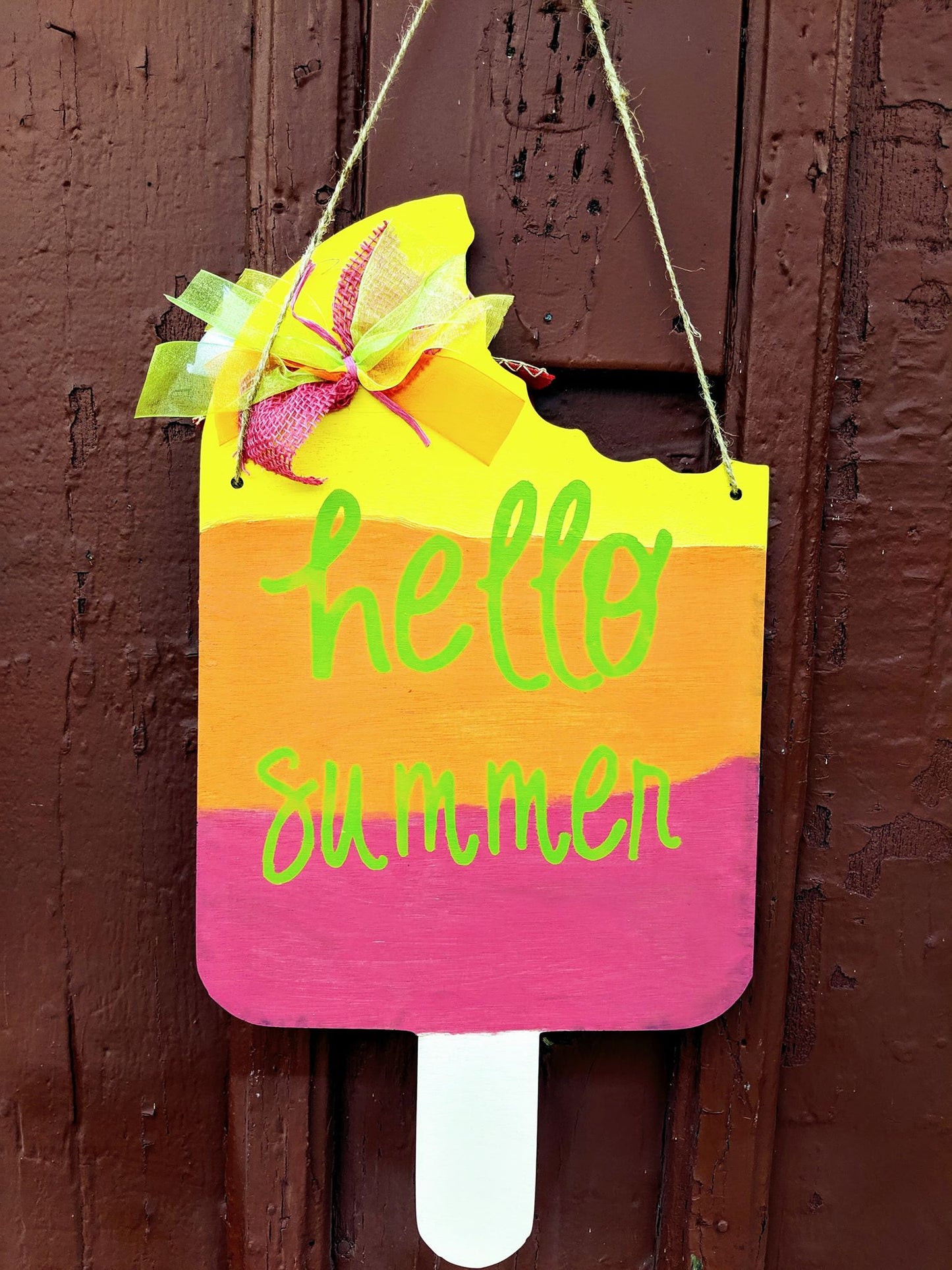 Door hanger Popsicle Hello Summer Reversible