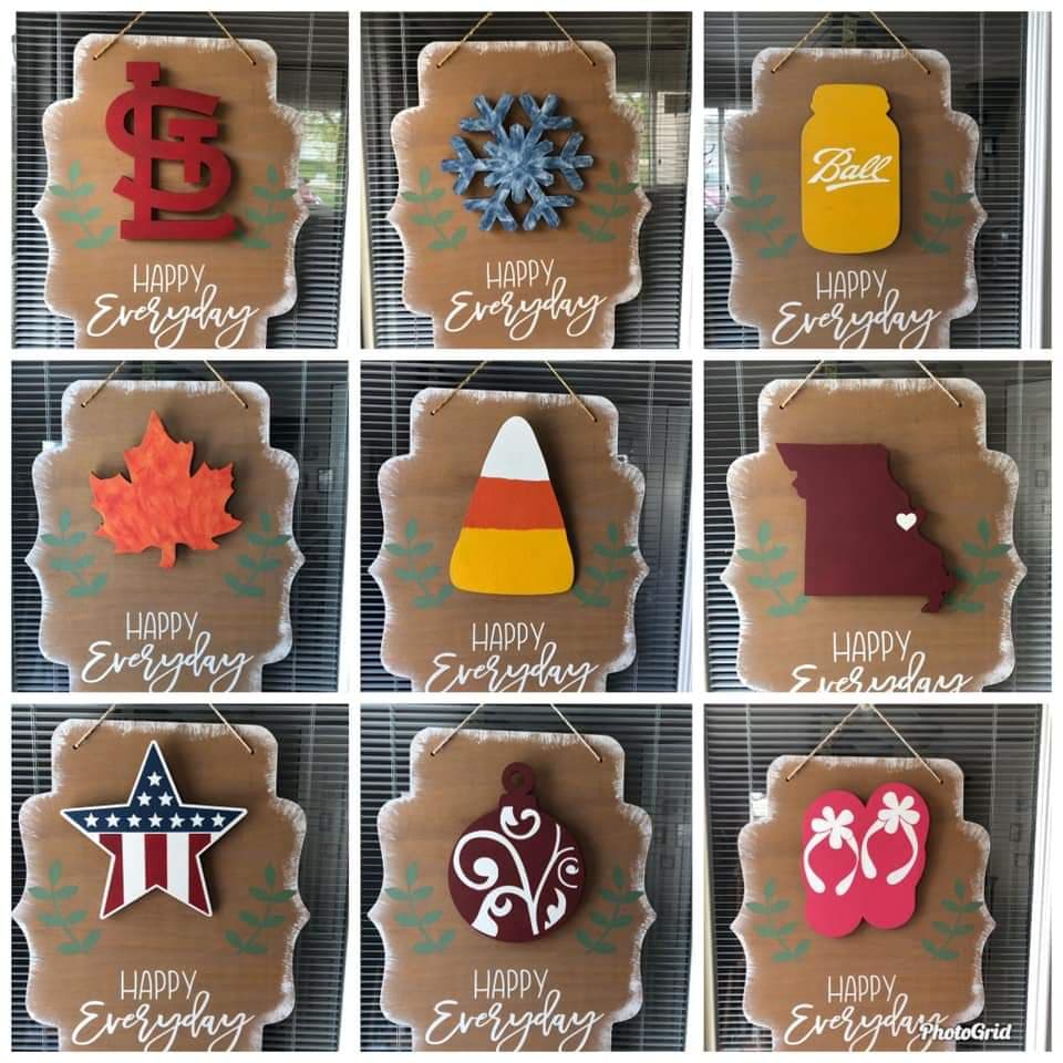 3D interchangeable door hanger Happy Everyday (LARGE 3D PCS)
