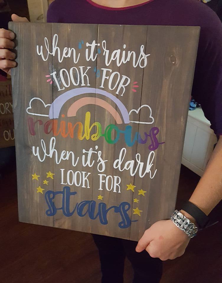 When it rains look for rainbows when its dark look for stars