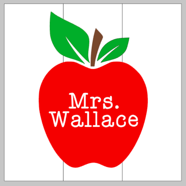 Apple with teachers name