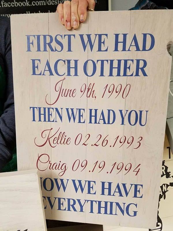 First we had each other-Date and children's names and birth dates