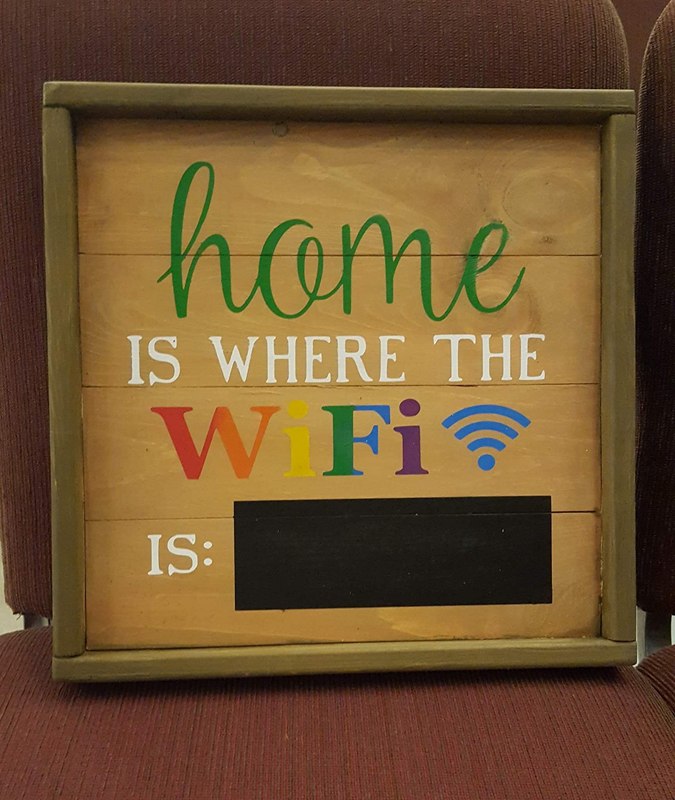 Home is where the wifi is: - Chalkboard password