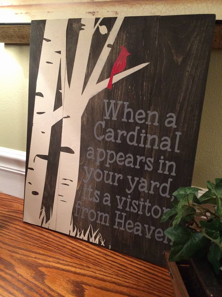When a cardinal visits your yard vertical