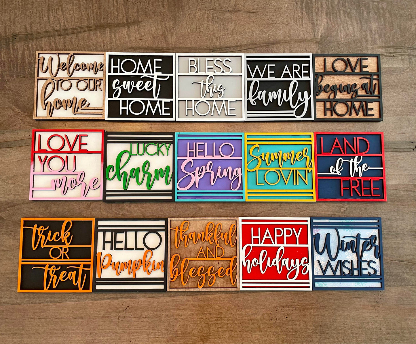 3D Interchangeable Square INSERTS ONLY - Home/Everyday/Birthday