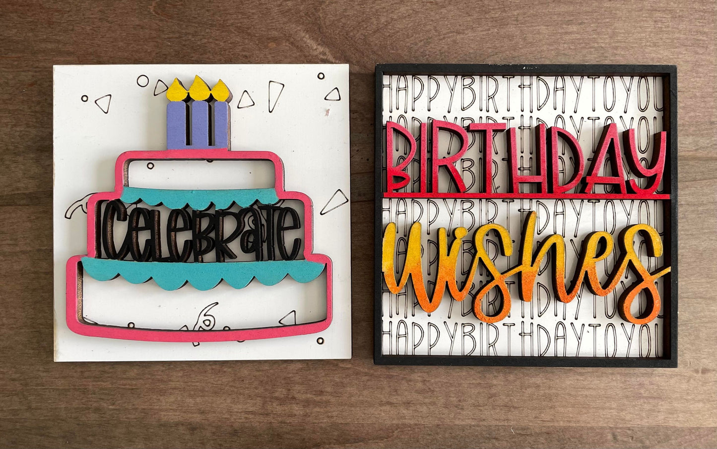 3D Interchangeable Square INSERTS ONLY - Home/Everyday/Birthday