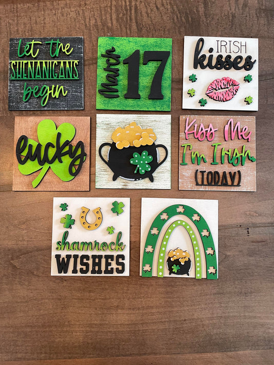 3D Interchangeable Square INSERTS - St Patrick's Day & Cinco De Mayo