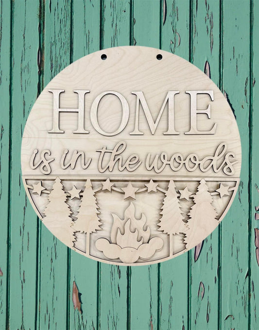 3D Door hanger - Home is in the woods