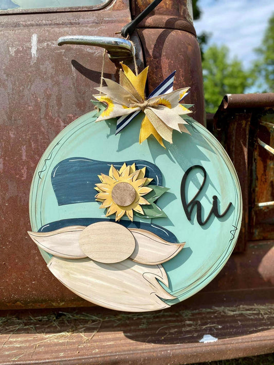 3D Door hanger - Hi Sunflower Gnome