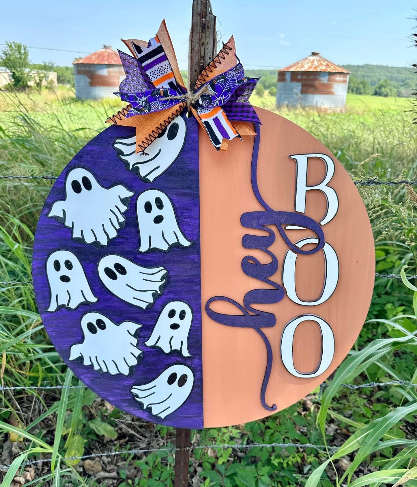 3D Door hanger - Hey Boo Split with Ghost