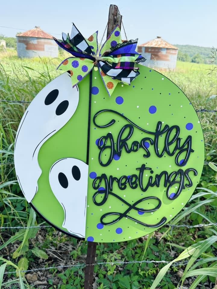 3D Door hanger - Ghostly Greetings with Ghost