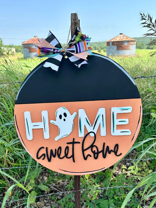 3D Door hanger - Home sweet home Split with Ghost