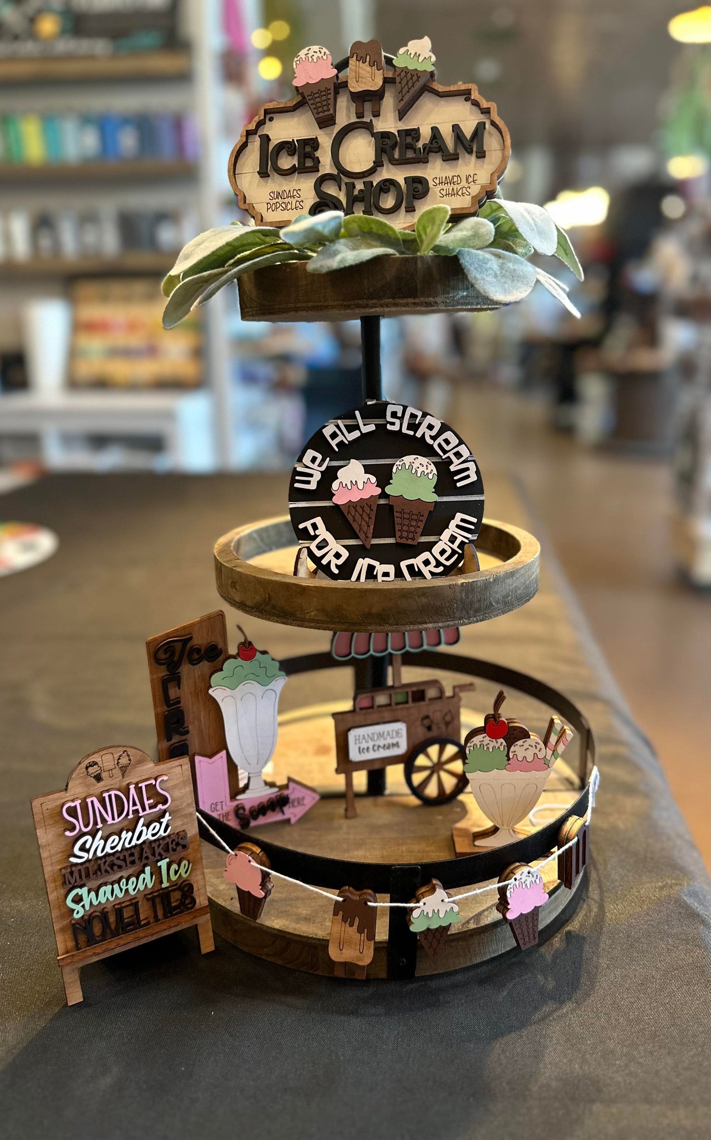 3D Tiered Tray Decor - Ice Cream Shop