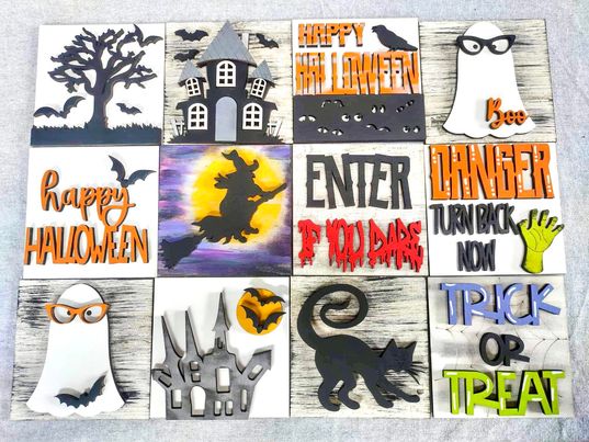 3D Interchangeable Square INSERTS ONLY - Fall and Halloween