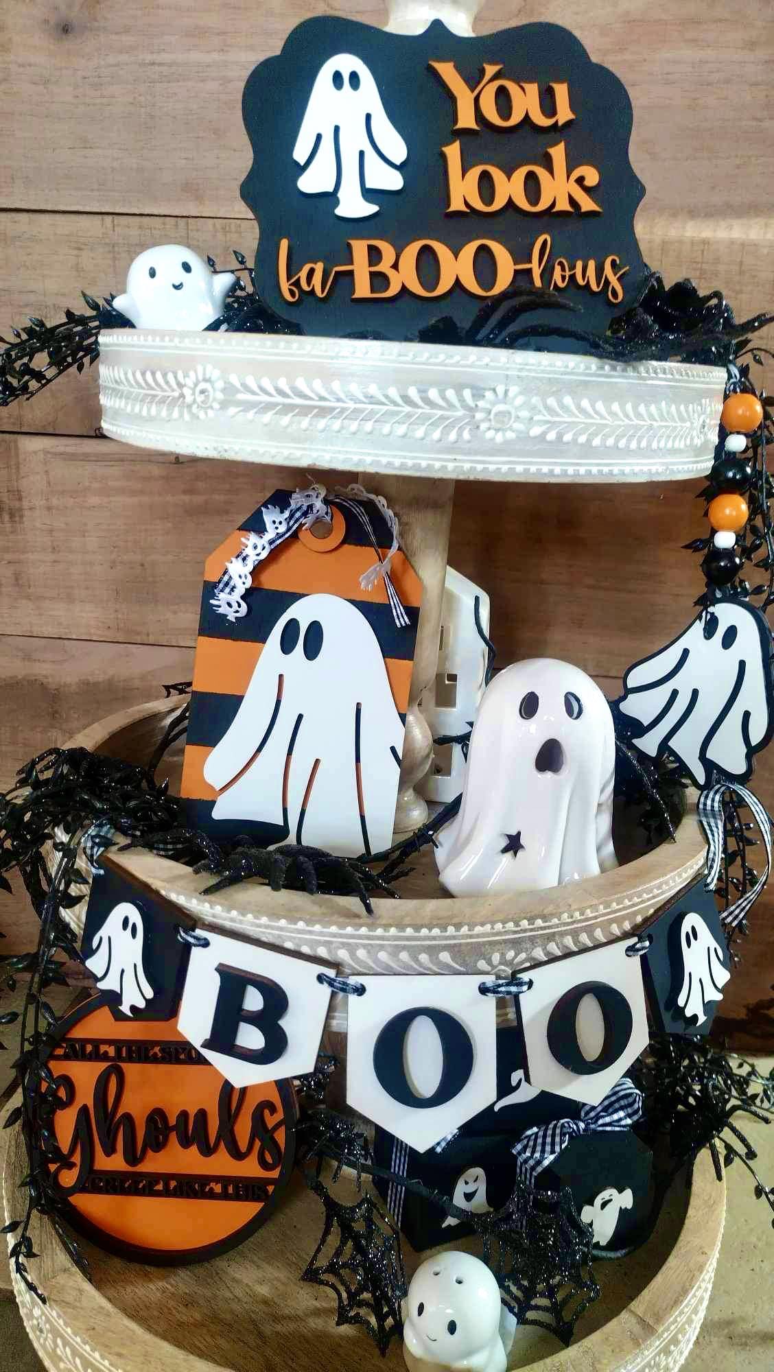 3D Tiered Tray Decor - Boo