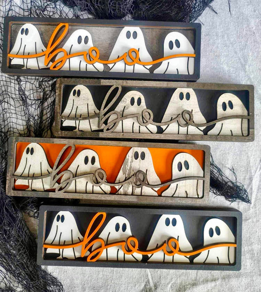 3D Framed Boo with Ghosts