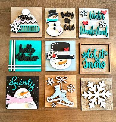 3D Interchangeable Square INSERTS ONLY - Christmas and Winter