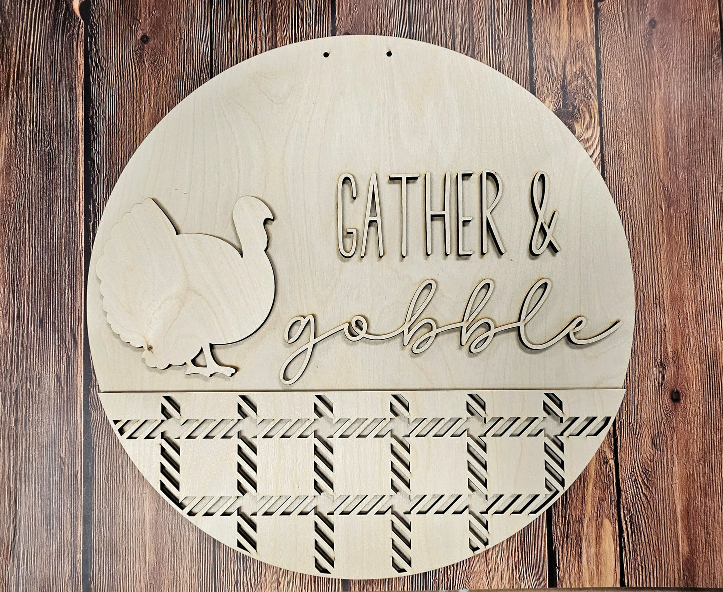 3D Door hanger - Gather and Gobble with Turkey