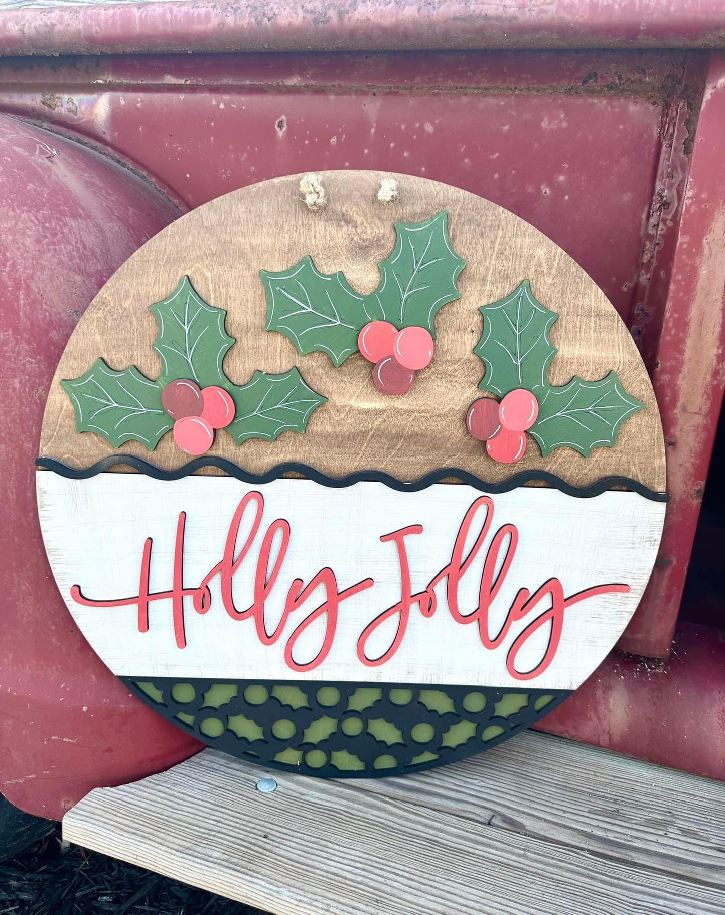 3D Door hanger - Holly Jolly