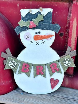 3D Door hanger - Brr Snowman