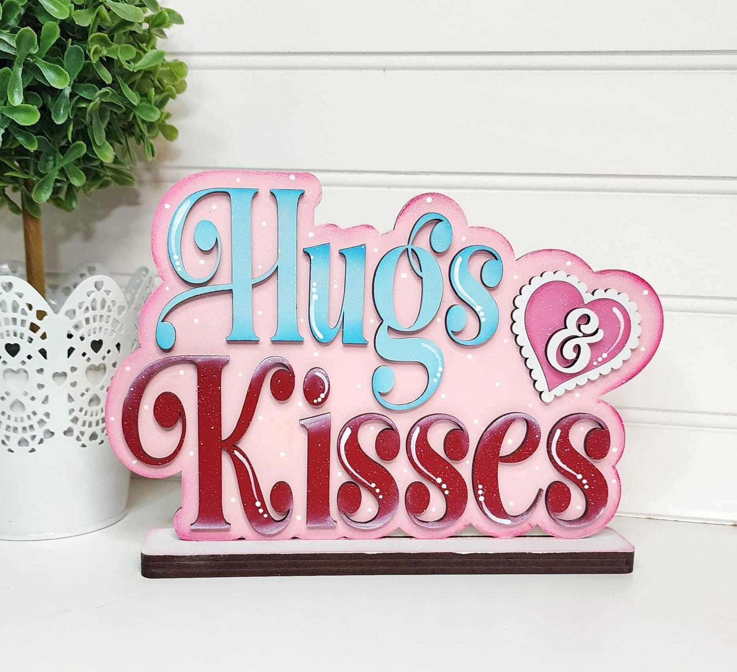 3D Valentines Day Hugs and kisses