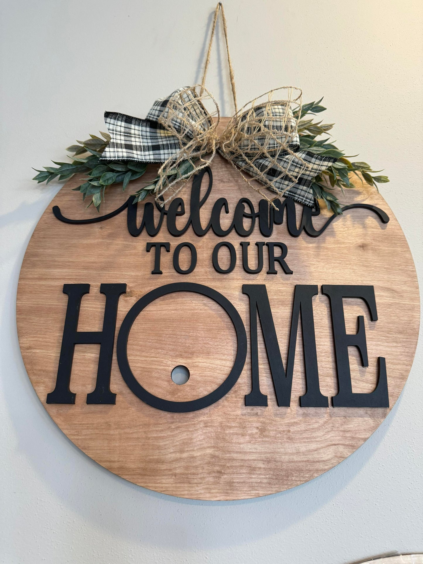 3D Interchangeable Doorhanger Welcome to our Home BASE