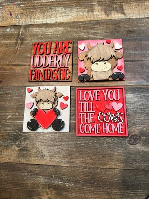 3D Interchangeable Square INSERTS ONLY - Valentines Day